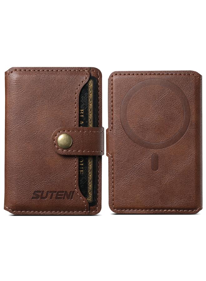 Suteni S2 Phone Magnetic Card Case Card Sleeve MagSafe Magnetic Coil PU Leather - Image 2