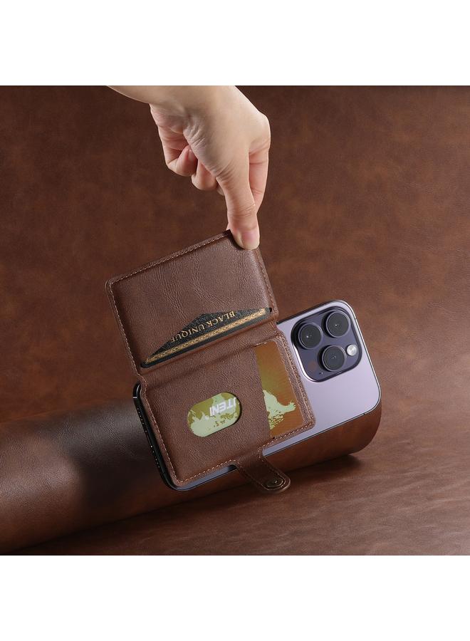 Suteni S2 Phone Magnetic Card Case Card Sleeve MagSafe Magnetic Coil PU Leather - Image 3