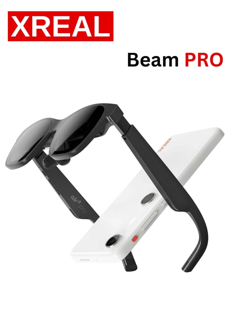 اكسريال XREALBeam Pro، رفيق الحوسبة المكانية لنظارات الواقع المعزز، كاميرات ثلاثية الأبعاد، أندرويد 14، يدعم جميع تطبيقات متجر جوجل بلاي، تجارب مكانية متعددة للأفلام والتلفزيون والألعاب، دقة FHD 1080 بكسل، 8 جيجابايت + 256 جيجابايت - Image 2