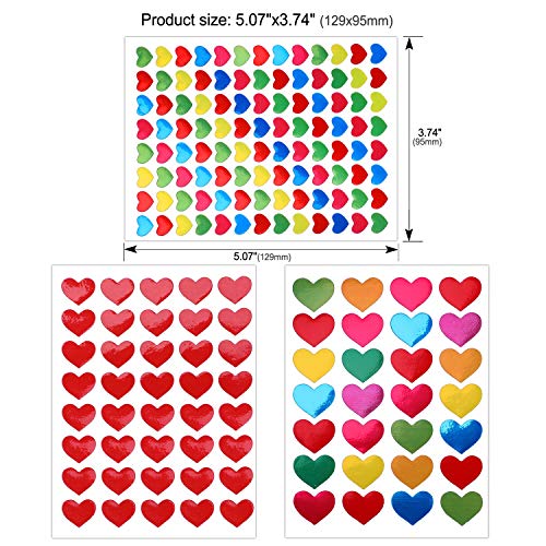 Konsait 60 Sheets Valentine Heart Stickers Love Decorative Sticker for Kids Envelopes Cards Craft Scrapbooking for Great Party Favors Gift Prize Class Rewards Award Praise (3000+ Colorful Heart) - Image 3