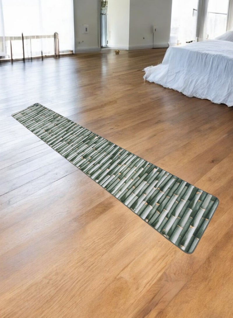 Mac Carpet Ebony Style Light Weight Non-Slip Rug Runner, Size57*365 cm - Green  - Image 2