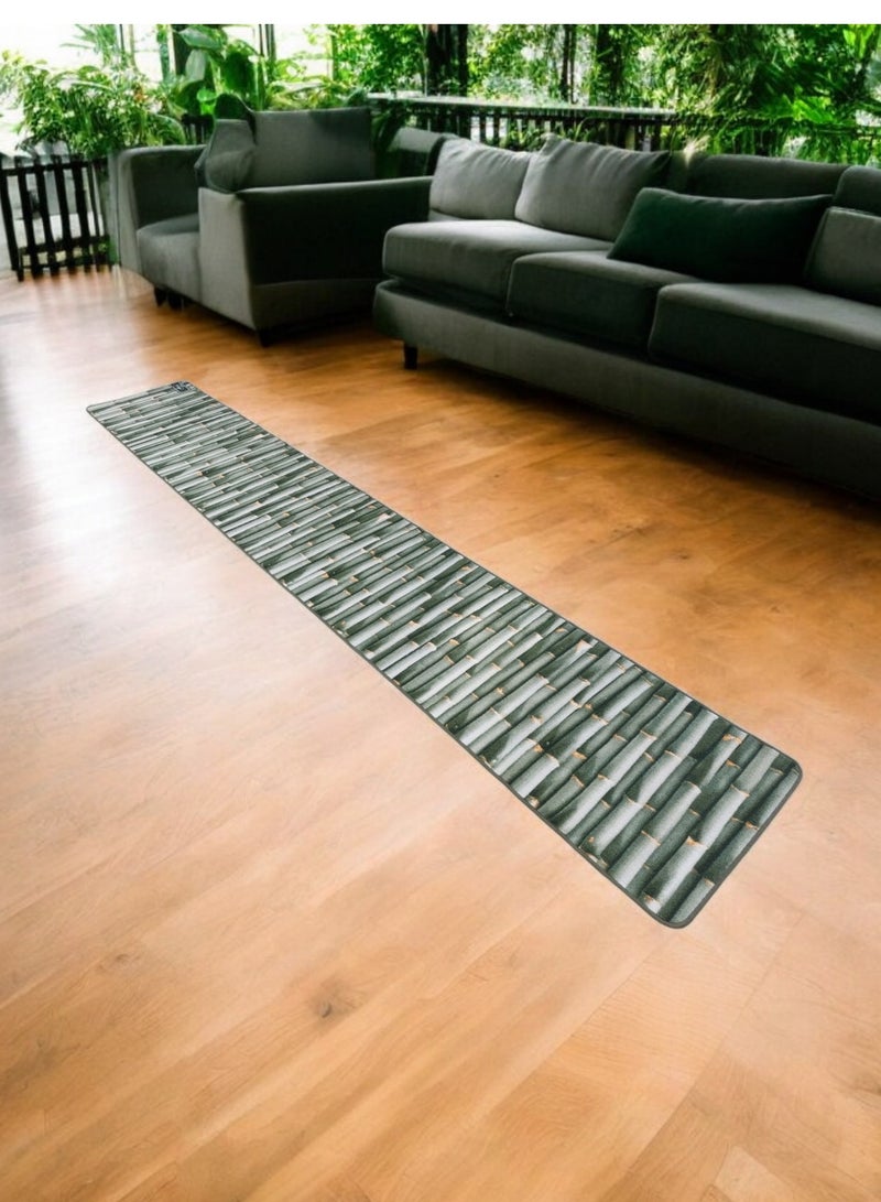 Mac Carpet Ebony Style Light Weight Non-Slip Rug Runner, Size57*365 cm - Green  - Image 4