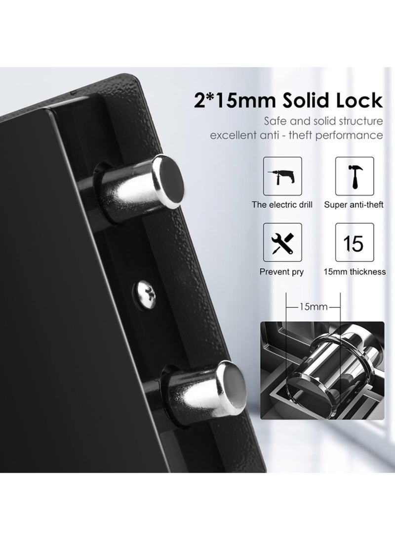 Small Money Safe Box with Keypad & Keys, Money Lock Boxes, Electronic Personal Security Safe Hidden Lock Box, Safety Boxes Steel Alloy for Home Office Hotel Rooms Business Jewelry Cash  - Image 4