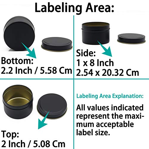 Aroparc Black Tins 4oz, Bulk Making Tins 24 Piece Containers, Jars for Candle Making - Black - Image 4