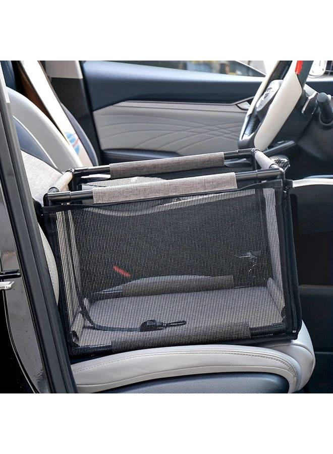 Dark Gray Pet Car Seat For Small Medium Dogs Cats Travel Carrier Mesh Bag - Image 2