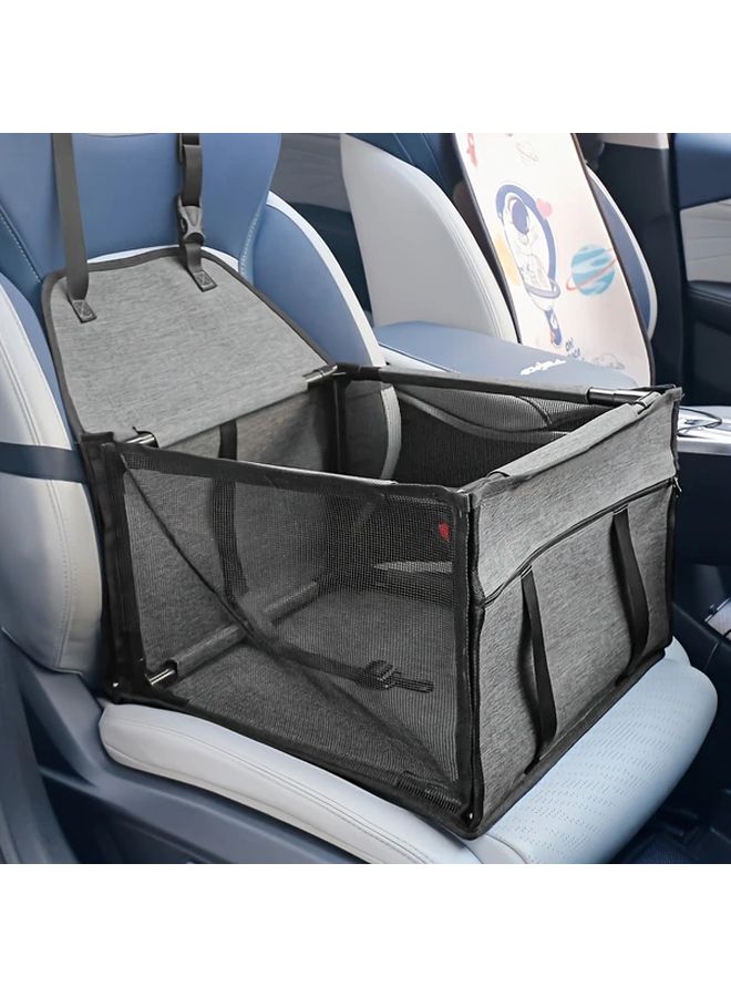 Dark Gray Pet Car Seat For Small Medium Dogs Cats Travel Carrier Mesh Bag - Image 1