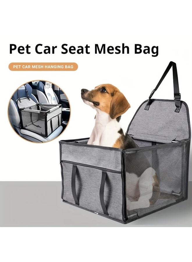 Dark Gray Pet Car Seat For Small Medium Dogs Cats Travel Carrier Mesh Bag - Image 3