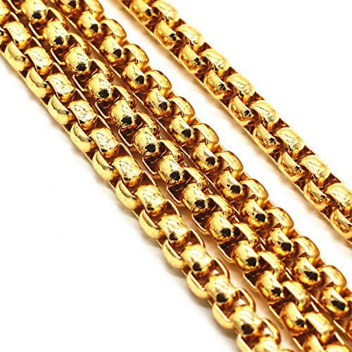 LONG TAO 55" DIY Iron Box Chain Gold Chain for Purse Handbags Strap Handbag Chains Accessories Purse Straps Shoulder Cross Body Replacement Straps with 2 Metal Buckles (Gold) - Image 3