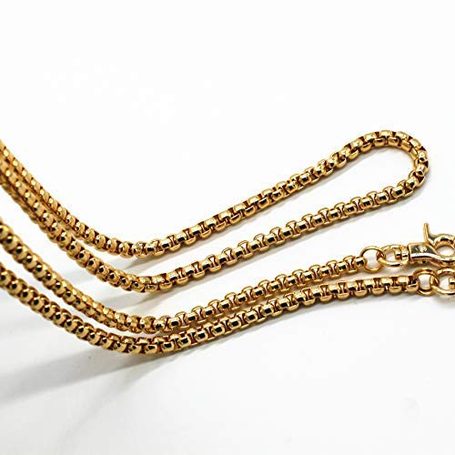 LONG TAO 55" DIY Iron Box Chain Gold Chain for Purse Handbags Strap Handbag Chains Accessories Purse Straps Shoulder Cross Body Replacement Straps with 2 Metal Buckles (Gold) - Image 2