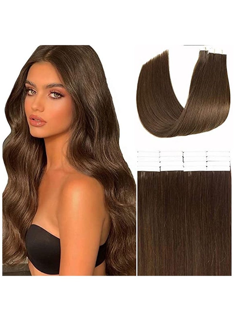 إستيل شريط Estelle غير مرئي في وصلات الشعر ، وصلات شعر بشري طبيعية 20 قطعة 50 جرام (اللون # 4) - Image 1