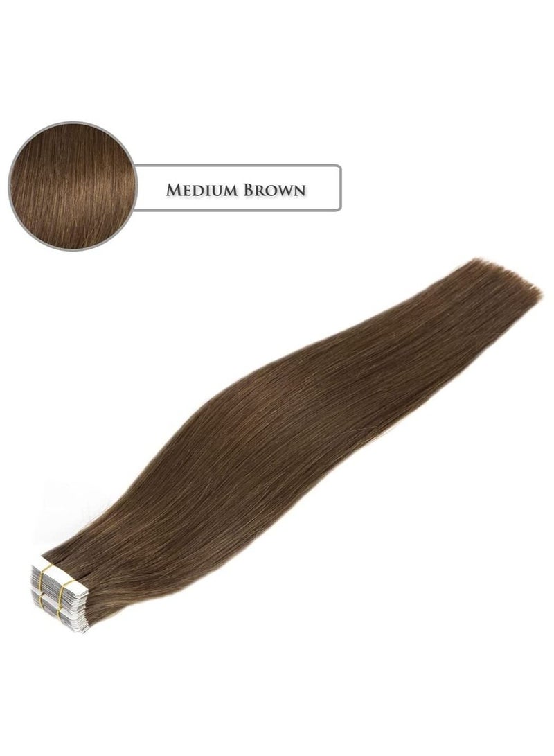 إستيل شريط Estelle غير مرئي في وصلات الشعر ، وصلات شعر بشري طبيعية 20 قطعة 50 جرام (اللون # 4) - Image 3