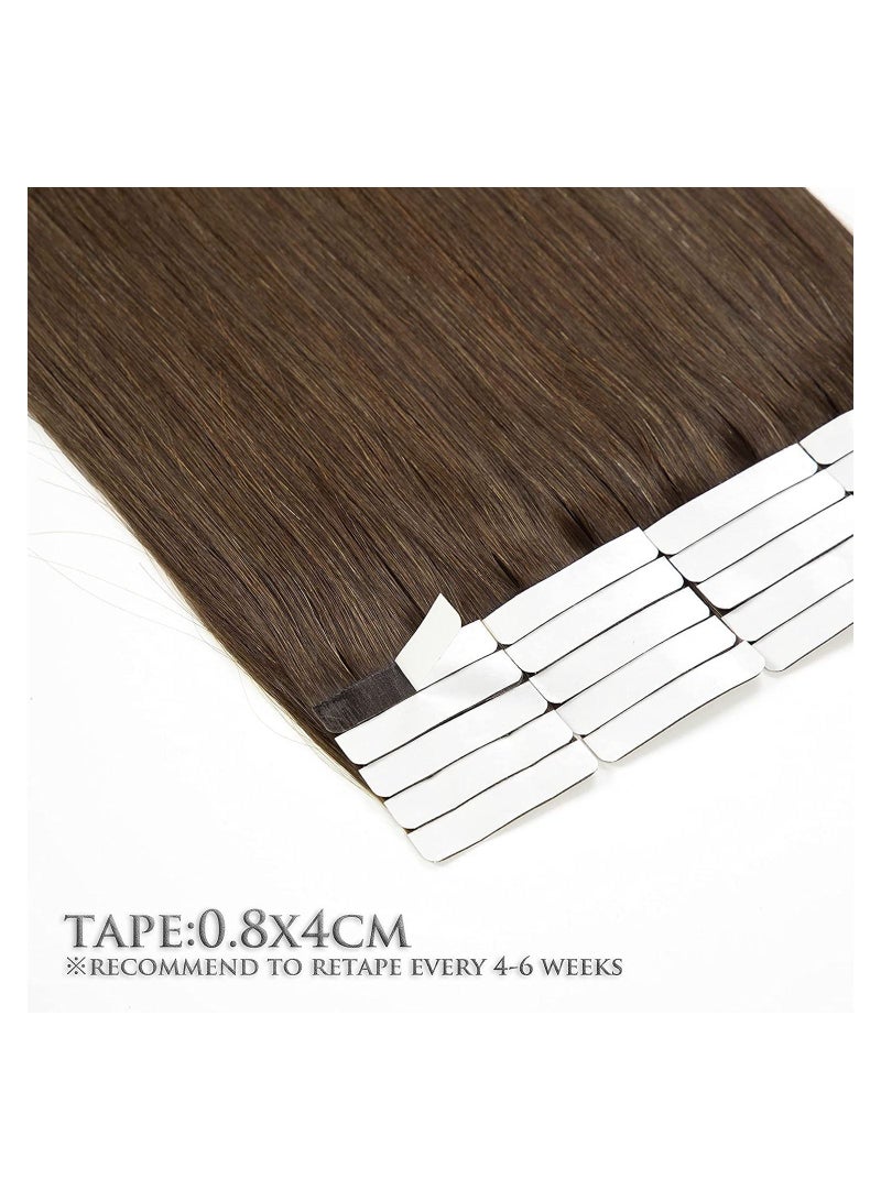 إستيل شريط Estelle غير مرئي في وصلات الشعر ، وصلات شعر بشري طبيعية 20 قطعة 50 جرام (اللون # 4) - Image 5