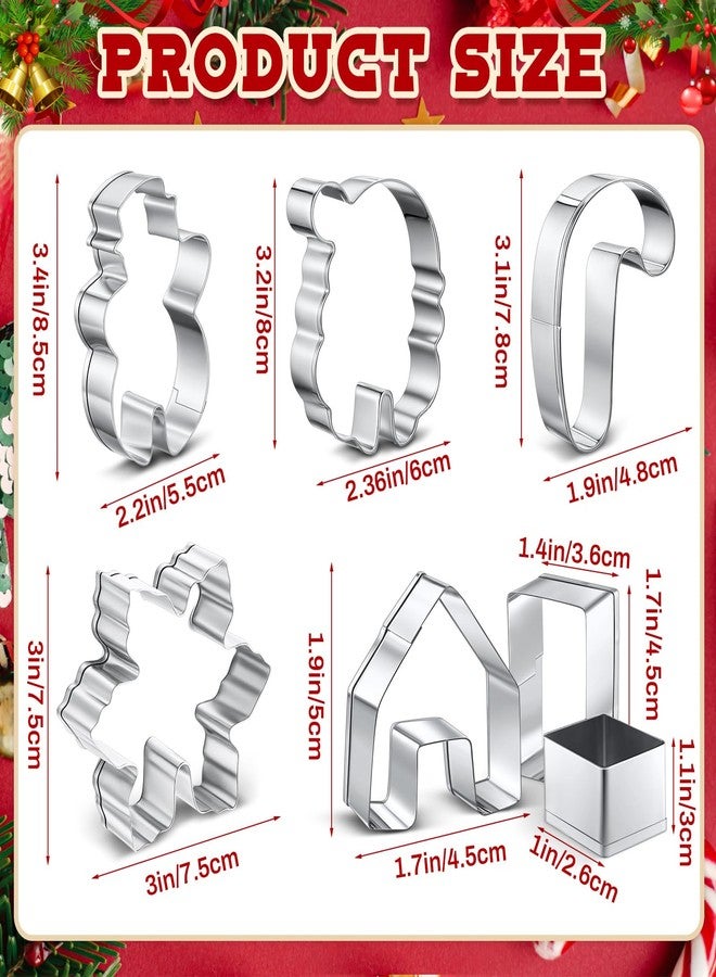 Yaocom 7 Pcs Christmas Mug Hugger Cookie Cutter Mugs Rim Mug Topper Cookie Cutter Stainless Steel Santa Claus Snowman Gingerbread House Cookies Cutters for Coffee Cup Hanging Xmas DIY Cake Decoration - Image 2