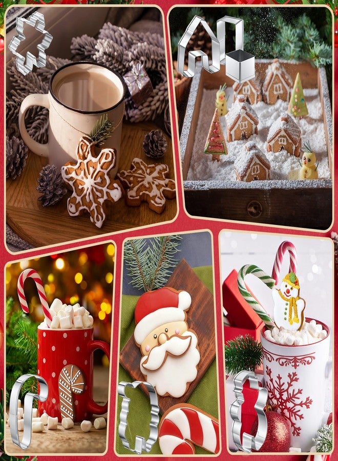 Yaocom 7 Pcs Christmas Mug Hugger Cookie Cutter Mugs Rim Mug Topper Cookie Cutter Stainless Steel Santa Claus Snowman Gingerbread House Cookies Cutters for Coffee Cup Hanging Xmas DIY Cake Decoration - Image 5