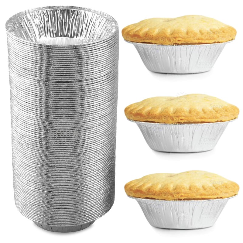 Spare Essentials 120 Pack 5 Aluminum Pie Pans 5 Inch Mini Pie Tins Disposable 5 Inch Aluminum Foil Pie  Individual Pie Pans perfect for Baking Storing  Reheating Pot Pies Small Pie Tins