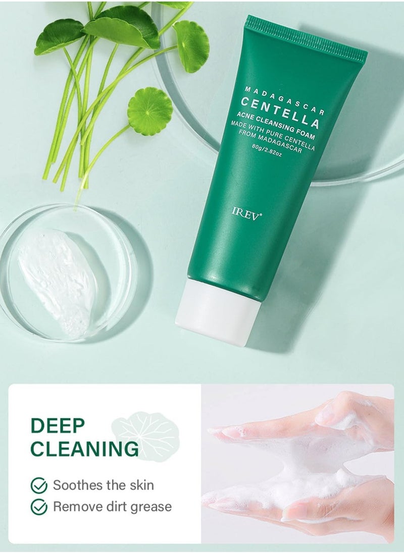IREV - Centella Asiatica Complete Facial Care Kit, 5-in-1 Skincare Gift Set with Cleanser, Face Serum, Face Cream, Toner, Water Emulsion, Anti-Aging, Boosting Collagen & Hydrating for Women - Image 1