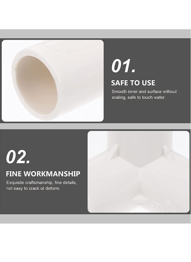 Generic - 3 Way PVC Fitting Elbow 8Pcs Water Pipe Adapters Pipe Corner Connectors Pipe Accessories Connection Joints for DIY PVC Shelf Garden Support Structure White - Image 1