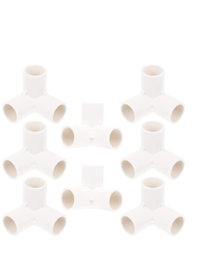 Generic - 3 Way PVC Fitting Elbow 8Pcs Water Pipe Adapters Pipe Corner Connectors Pipe Accessories Connection Joints for DIY PVC Shelf Garden Support Structure White - Image 1