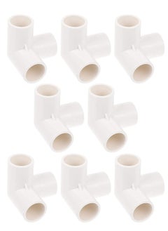 Generic 3 Way PVC Fitting Elbow 8Pcs Water Pipe Adapters Pipe Corner Connectors Pipe Accessories Connection Joints for DIY PVC Shelf Garden Support Structure White  - Image 2