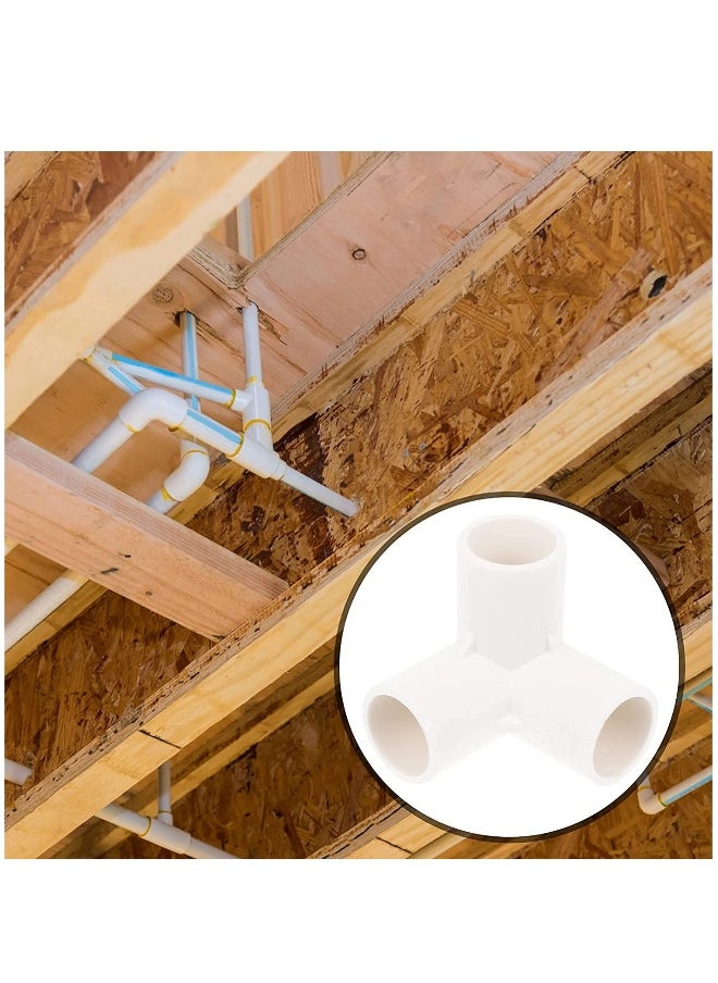 Generic - 3 Way PVC Fitting Elbow 8Pcs Water Pipe Adapters Pipe Corner Connectors Pipe Accessories Connection Joints for DIY PVC Shelf Garden Support Structure White - Image 1