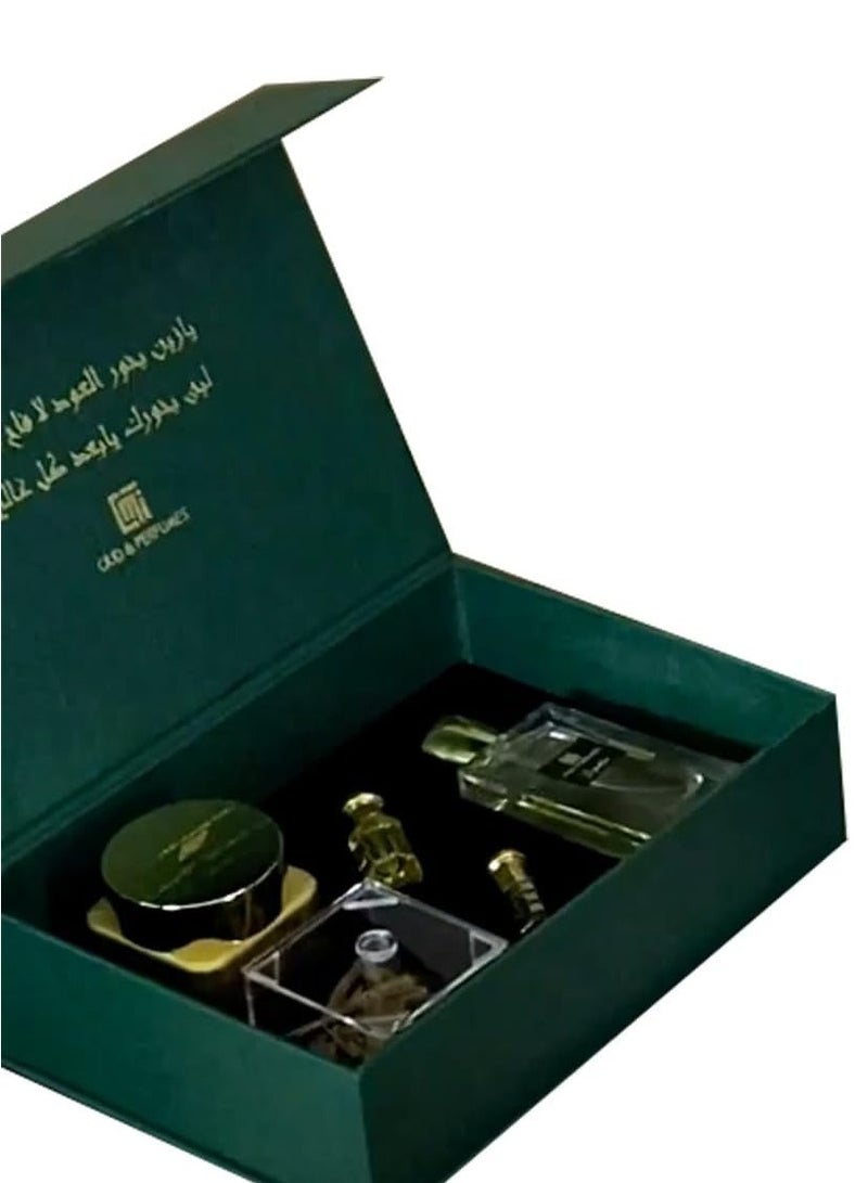 Mi Oud and Perfumes Eid & Ramadan Special Unisex Gift Box Set: Complete with Oudh Ma Al Attar, Oudh Hindi Super High, 2 Mix Khalta Bottles, and a Love By Choice Perfume- for Eid,Wedding Gift,Birthday Gift (A)  - Image 3