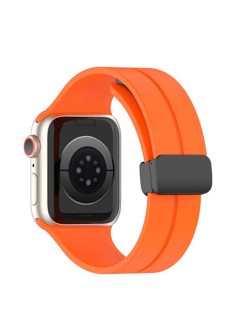 CMP - Magnetic Apple Watch Band 49mm 45mm 44mm 42mm for Women Men, Replacement Wristbands Silicone Sport Strap for Apple Watch Series 9/ultra 2/8/ultra/7/SE/SE 2nd/6/5/4/3/2/1, iWatch Connect - Image 1