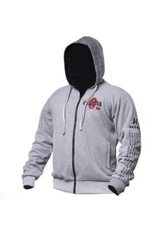 Generic 2019 New Olympic Sweatshirt Fitness Jacket Sports Cotton Printing Hooded Zipper Shirt Healthy Athletic Hooded Pullover 19 gray models 