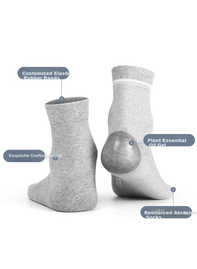 LANG SHA Langsha Men's Autumn And Winter Anti-crack Heel Moisturizing Cotton Socks For Men's Mid-calf Socks - Image 1