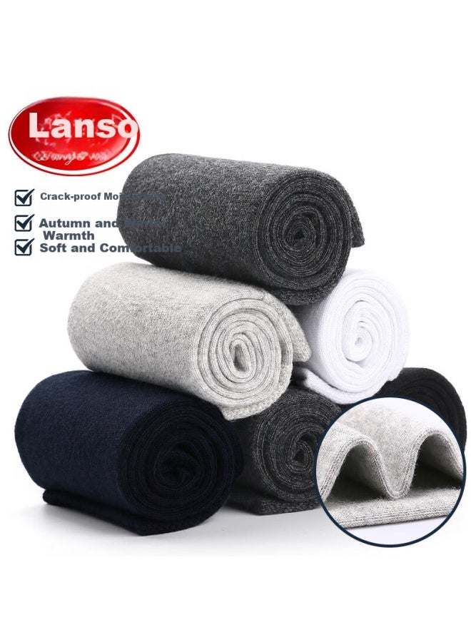 LANG SHA Langsha Men's Autumn And Winter Anti-crack Heel Moisturizing Cotton Socks For Men's Mid-calf Socks - Image 3