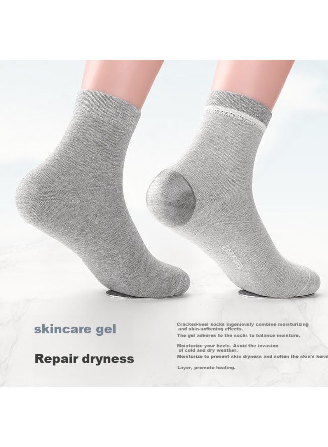 LANG SHA Langsha Men's Autumn And Winter Anti-crack Heel Moisturizing Cotton Socks For Men's Mid-calf Socks - Image 2