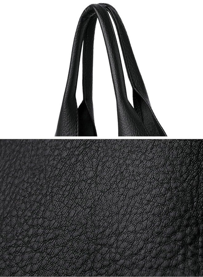 Caistre Slouchy Hobo Bags for Women Retro Vegan Leather Purse Luxury Designer Shoulder Bag Fashion Shopping Tote Bag 2pcs - Image 5