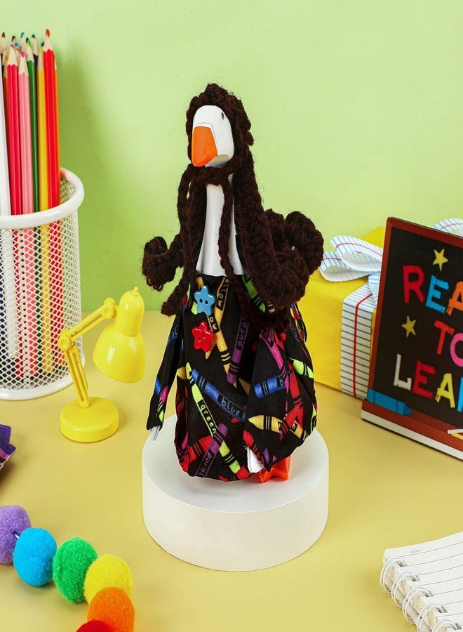 DTOFOOT Back to School Desk Goose Outfits, 7 Inch Magnetic Goose Statue Clothes Keychain Goose Costumes Accessories for Classroom Desk Decor Sculpture Decoration School Holiday Party - Image 5