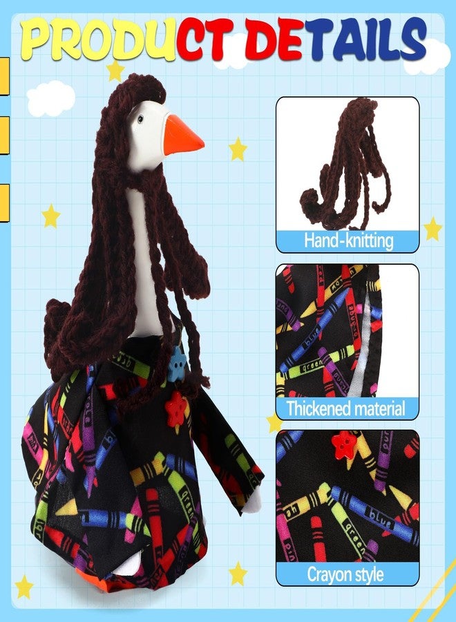 DTOFOOT Back to School Desk Goose Outfits, 7 Inch Magnetic Goose Statue Clothes Keychain Goose Costumes Accessories for Classroom Desk Decor Sculpture Decoration School Holiday Party - Image 2