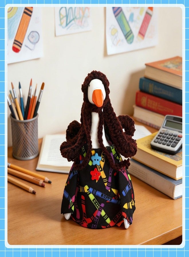 DTOFOOT Back to School Desk Goose Outfits, 7 Inch Magnetic Goose Statue Clothes Keychain Goose Costumes Accessories for Classroom Desk Decor Sculpture Decoration School Holiday Party - Image 4
