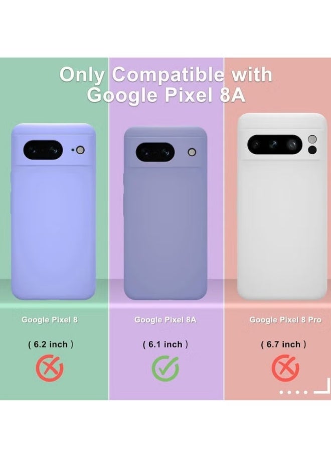 Google Pixel 8a Case â€“ Silicone Phone Case Full Body Shockproof Slim Cover, with 1 Screen Protector, Soft Anti-Scratch Microfiber Lining, Lavender Purple | WIDGETS MATRIX - Image 2