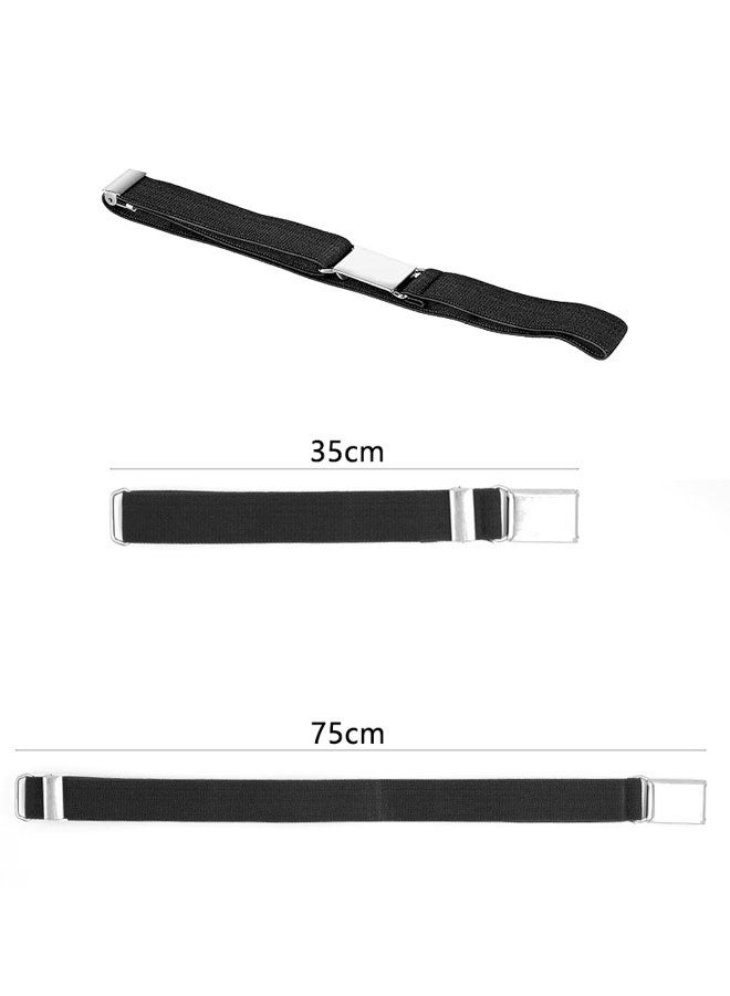 4 Pieces Toddler Kids Belt Elastic Adjustable Stretch Belt Silver Square Buckle for Boys Gilrs Pants Uniform Jeans - Image 2