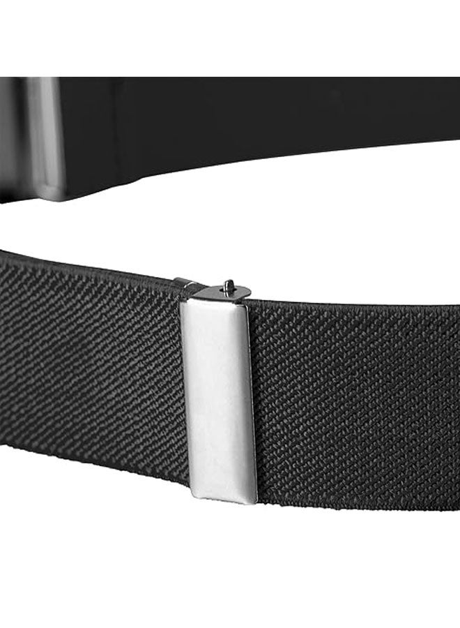 4 Pieces Toddler Kids Belt Elastic Adjustable Stretch Belt Silver Square Buckle for Boys Gilrs Pants Uniform Jeans - Image 5