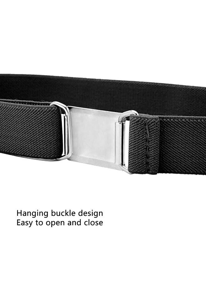 4 Pieces Toddler Kids Belt Elastic Adjustable Stretch Belt Silver Square Buckle for Boys Gilrs Pants Uniform Jeans - Image 3