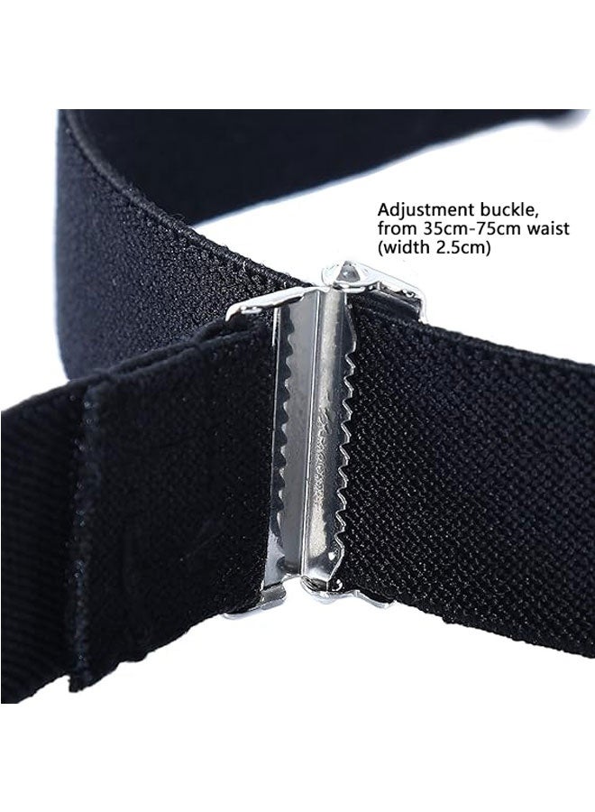 4 Pieces Toddler Kids Belt Elastic Adjustable Stretch Belt Silver Square Buckle for Boys Gilrs Pants Uniform Jeans - Image 4