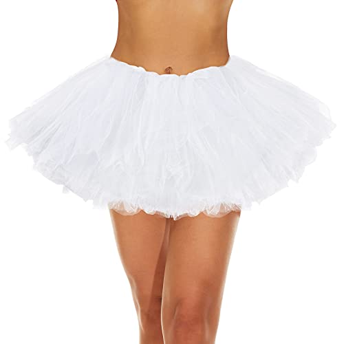 American Trends Women's Tutu Skirt Elastic 5 Layered Vintage Tulle Ballet Skirt Party Festival Costume White - Image 1