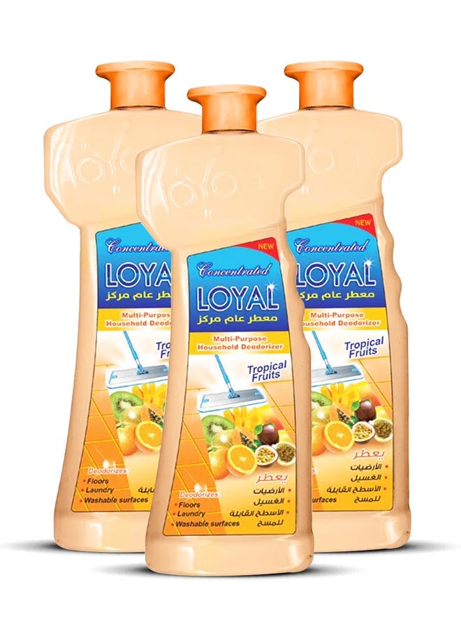 لويال معطر منزلي متعدد الأغراض جل مركّز برائحة الفواكه الاستوائية 3x700 مل - Image 1
