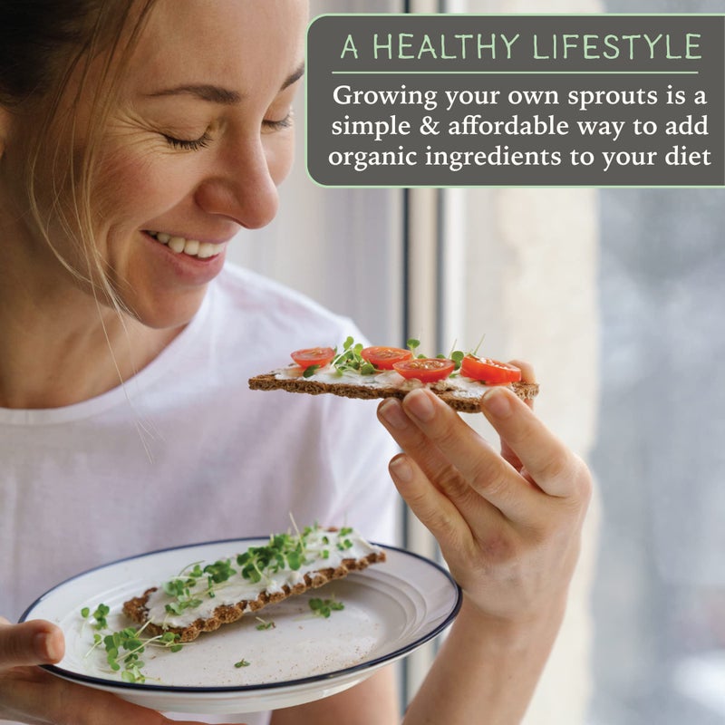 Elementi Sprouting Lids for Wide Mouth Mason Jars (Set of 2), Sprouting Jar Kit for Organic Sprouts, Alfalfa & Mung Bean Sprouts Grow Kit, 316 Stainless Steel Mesh Screen Strainer Lid (Mint) - Image 2