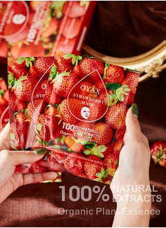 OYAX Facial Sheet Mask  Strawberry Mask Bio Collagen Face Mask Clarifying Nourishing Firming Beauty Facial Mask  - Image 3