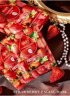 OYAX Facial Sheet Mask  Strawberry Mask Bio Collagen Face Mask Clarifying Nourishing Firming Beauty Facial Mask  - Image 2