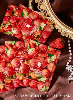 OYAX Facial Sheet Mask  Strawberry Mask Bio Collagen Face Mask Clarifying Nourishing Firming Beauty Facial Mask  - Image 4