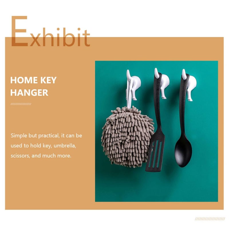 Wall Mounted Punch Free Hooks Black And White Set For Bathroom Towel And Coat Hangers - Image 5