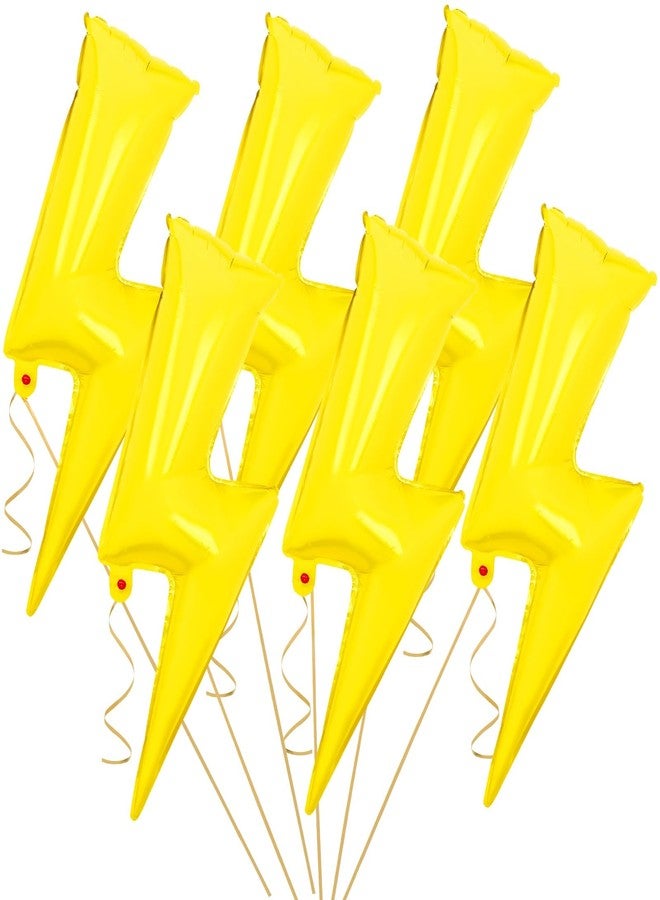 FEBSNOW 10 Pack 36 Inch Yellow Lightning Bolt Foil Party Balloons for Birthday Baby Shower Wedding Party Balloon Arch Decorations - Image 1
