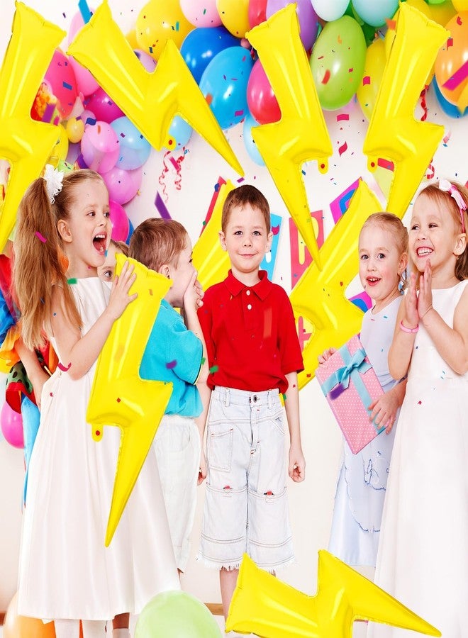 FEBSNOW 10 Pack 36 Inch Yellow Lightning Bolt Foil Party Balloons for Birthday Baby Shower Wedding Party Balloon Arch Decorations - Image 5