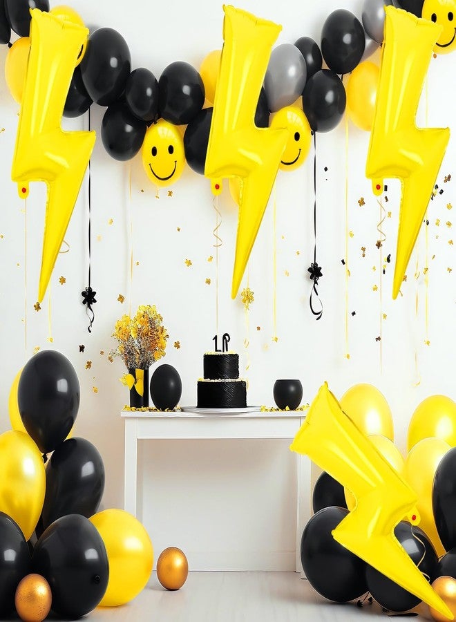 FEBSNOW 10 Pack 36 Inch Yellow Lightning Bolt Foil Party Balloons for Birthday Baby Shower Wedding Party Balloon Arch Decorations - Image 4