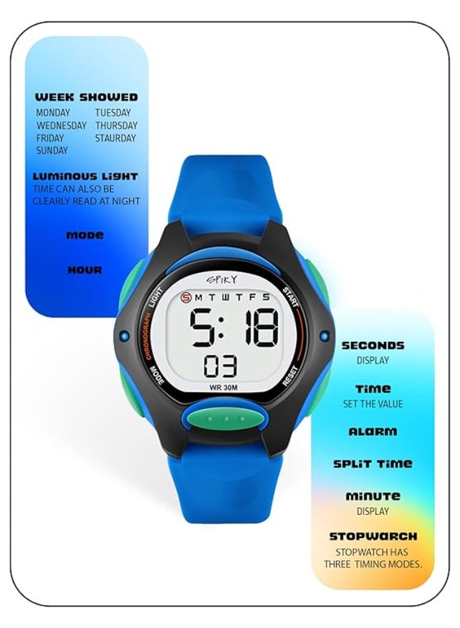 SPIKY Digital Sports Watch for Kids | Multifunctional with Luminous LED Display & Alarm | Water-Resistant & Silicone Strap | Best Birthday Gift Wrist Watches for Boys & Girls | Age 2-14 yrs - Image 5